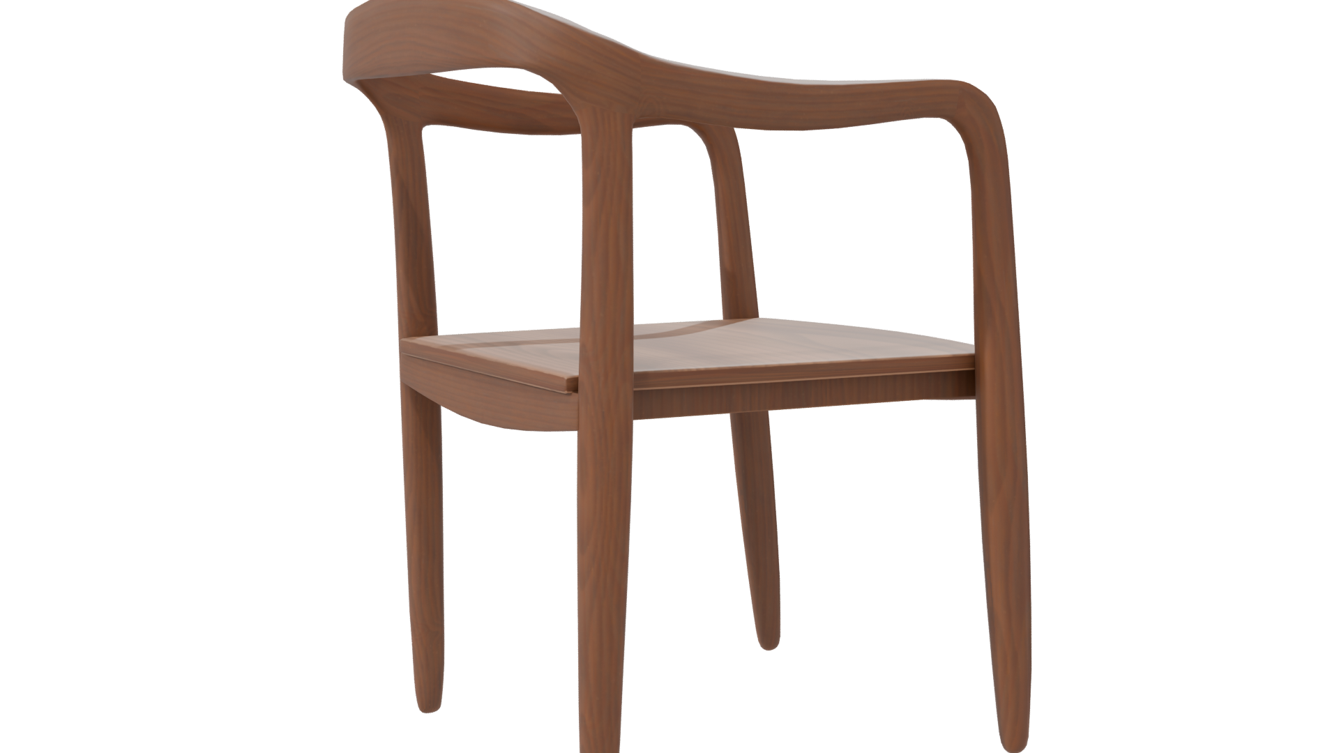 Stylish Wooden Dining Chair 3D - Professional 3D Model Render 7