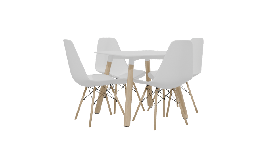 Stylish Minimalist Dining Set 3D - Professional 3D Model Render 13