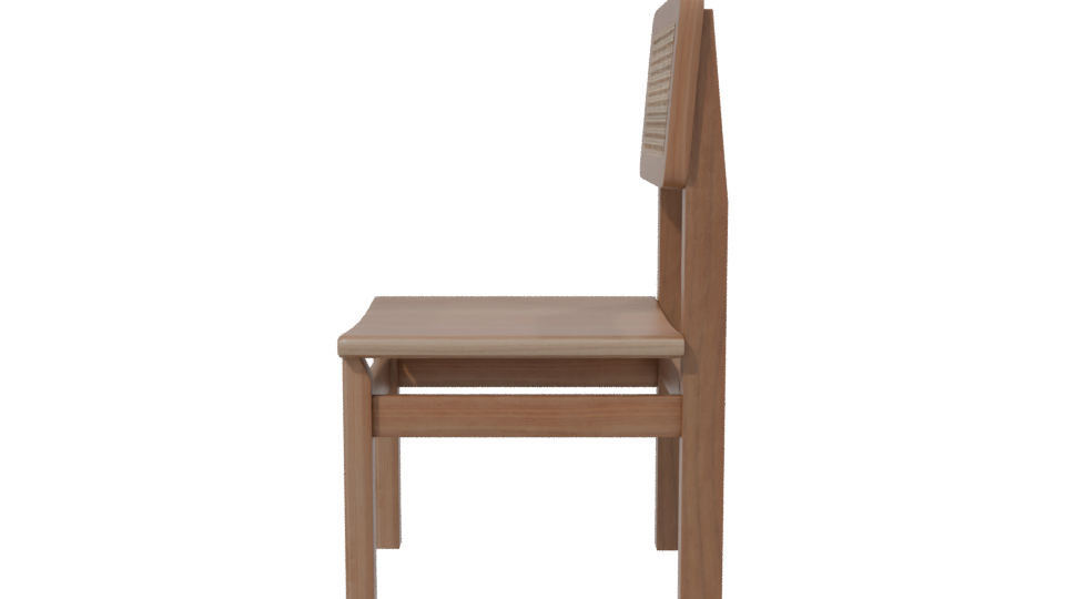 Stylish Wooden Dining Chair 3D - Professional 3D Model Render 2