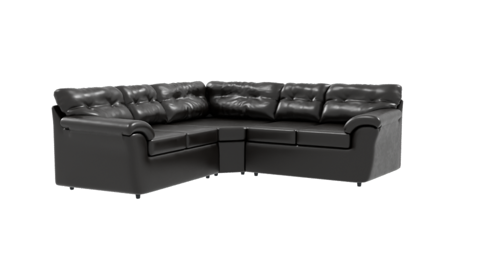 Elegant Black Sectional Sofa 3D - Professional 3D Model Render 9