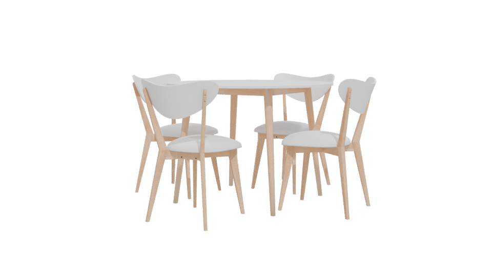 Dining Table with 4 Chairs 3D - Professional 3D Model Render 12