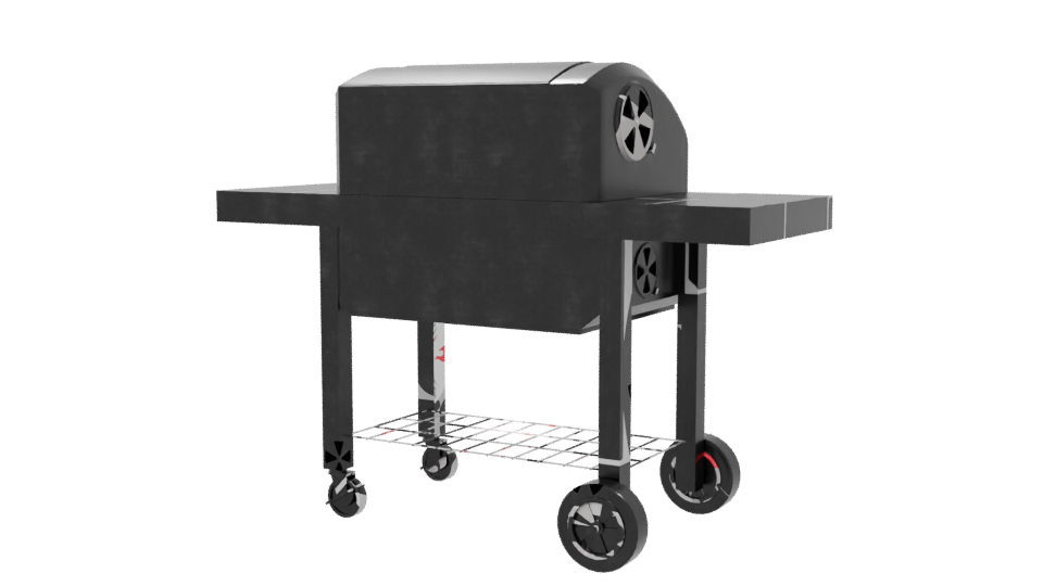 Stylish Black Outdoor Grill 3D - Professional 3D Model Render 6