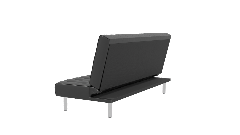 Contemporary Black Sofa Bed 3D Model - Professional 3D Model Render 3
