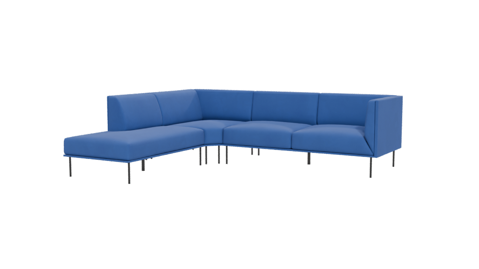 Modern Blue Sectional Sofa Model - Professional 3D Model Render 12