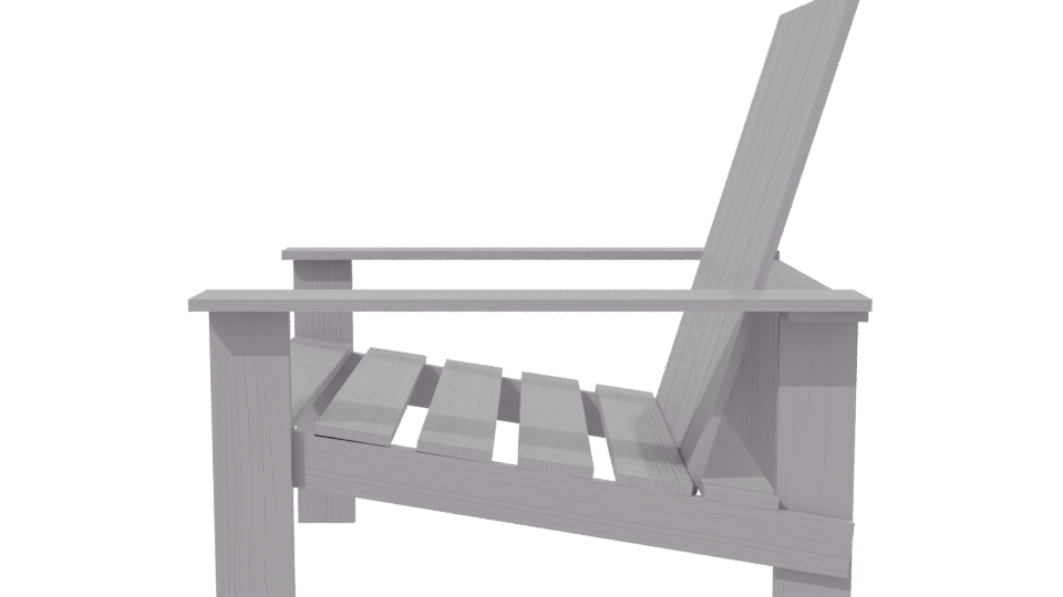 Stylish Wooden Outdoor Chair Model - Professional 3D Model Render 2