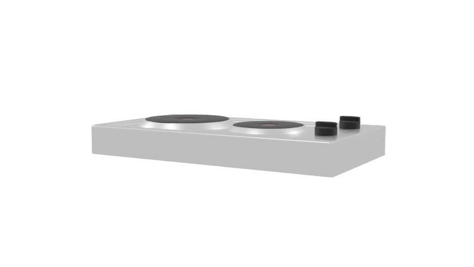 Compact Dual Burner Cooktop 3D - Professional 3D Model Render 9