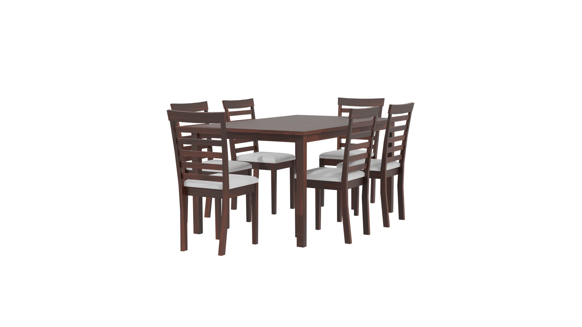 Stylish Wooden Dining Table Set with Chairs 3D Model - Professional 3D Model Render 3