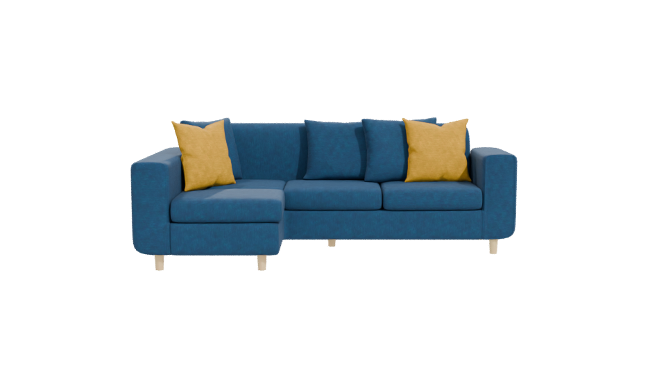 Stylish Blue Sofa 3D Model - Professional 3D Model Render 11