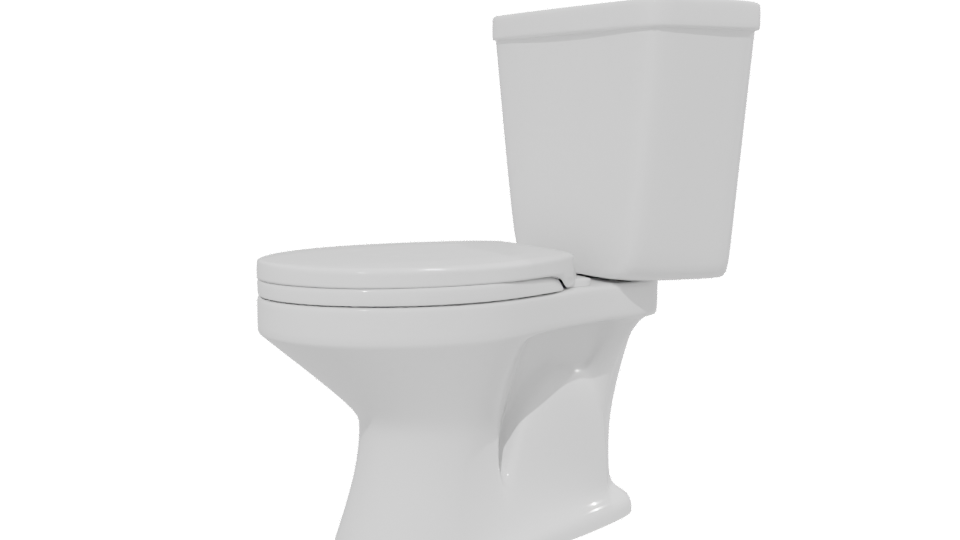 Clean White Toilet 3D Model - Professional 3D Model Render 13