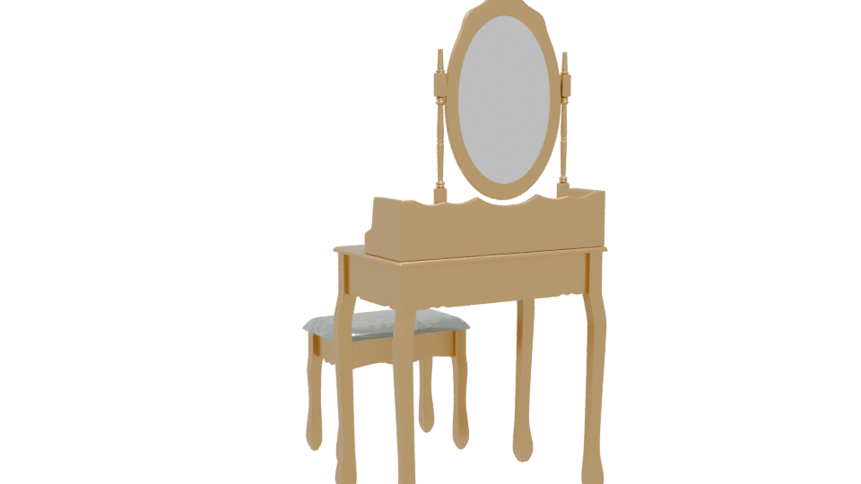 Elegant Vintage Vanity Set 3D - Professional 3D Model Render 4