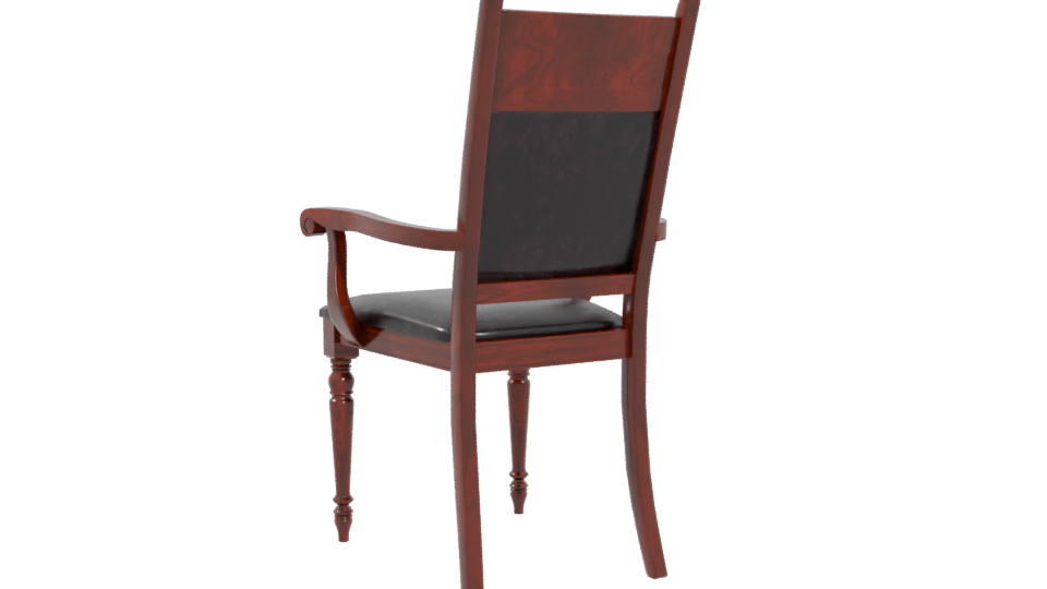 Elegant Vintage Wooden Armchair 3D - Professional 3D Model Render 4