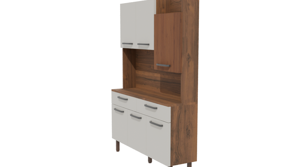 Stylish Wooden Kitchen Cabinet 3D - Professional 3D Model Render 13