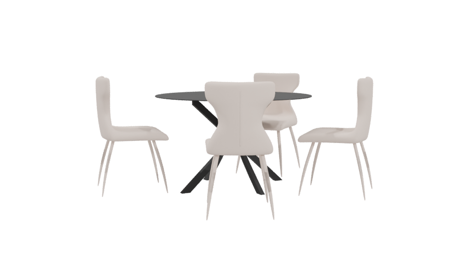Contemporary Dining Table Set 3D - Professional 3D Model Render 4