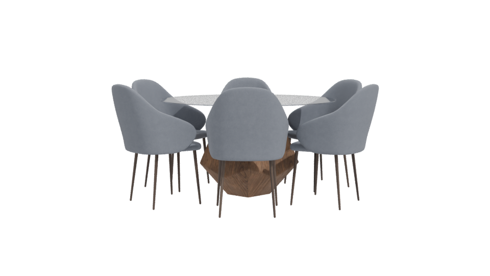 Round Dining Table Set 3D - Professional 3D Model Render 11