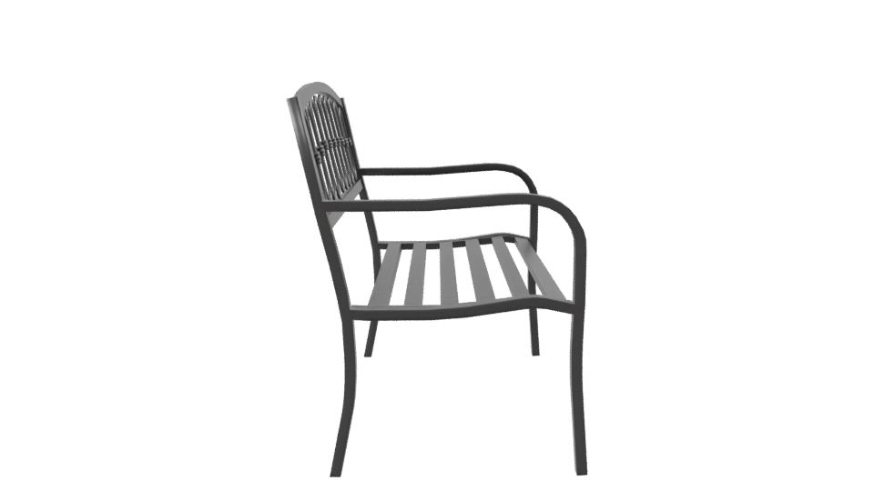 Stylish Outdoor Metal Bench 3D - Professional 3D Model Render 8