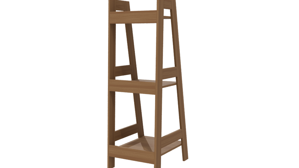 Minimalist Wooden Bookshelf 3D Model - Professional 3D Model Render 6