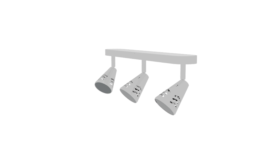 Sleek Modern Triple Track Lighting Fixture 3D Model - Professional 3D Model Render 13