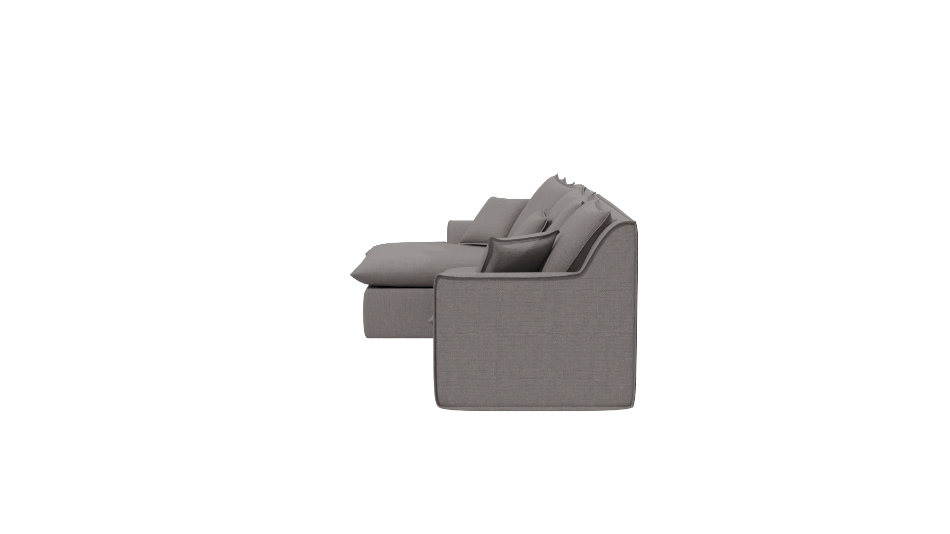 Contemporary Fabric Sectional Sofa 3D Model - Professional 3D Model Render 2
