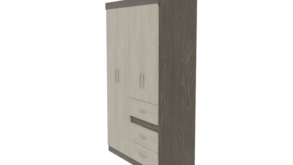 Modern Closet 4 Doors 3D Model - Professional 3D Model Render 13