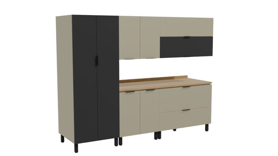 Stylish Modern Kitchen Cabinet Set 3D Model - Professional 3D Model Render 10