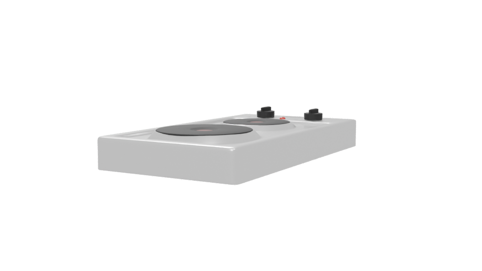 Compact Dual Burner Cooktop 3D - Professional 3D Model Render 6