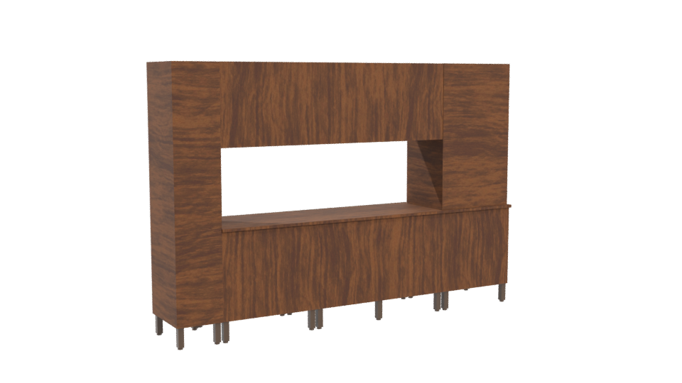 Stylish Kitchen Cabinet Model 3D - Professional 3D Model Render 4