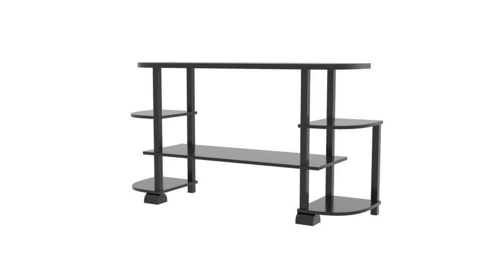 Minimalist Black Entertainment Console - Professional 3D Model Render 12