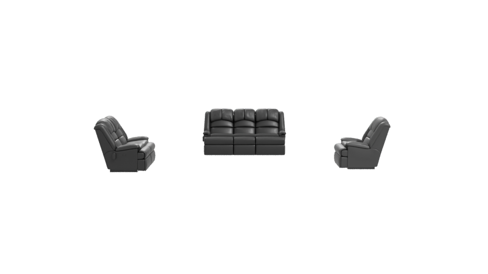 Elegant Black Sofa Set 3D - Professional 3D Model Render 11