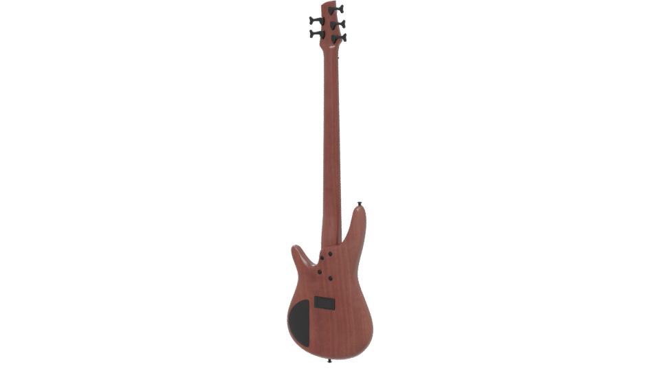 Stylish 5-String Electric Bass - Professional 3D Model Render 6