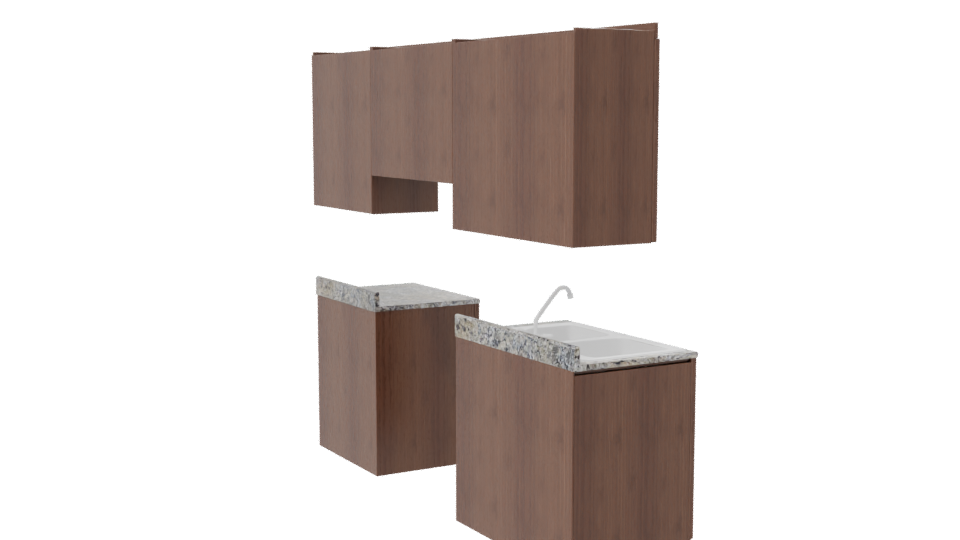 Stylish Kitchen Cabinet Set 3D - Professional 3D Model Render 7