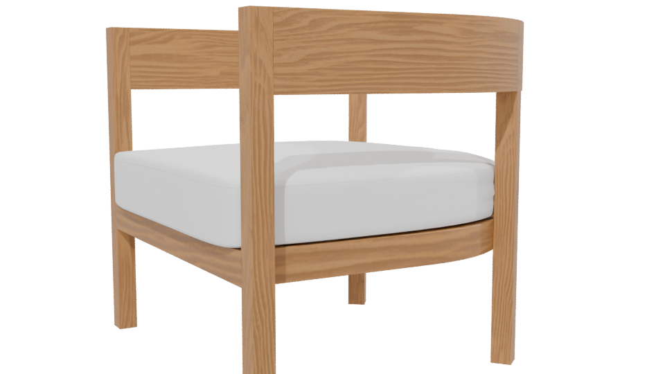 Stylish Wooden Armchair 3D - Professional 3D Model Render 13