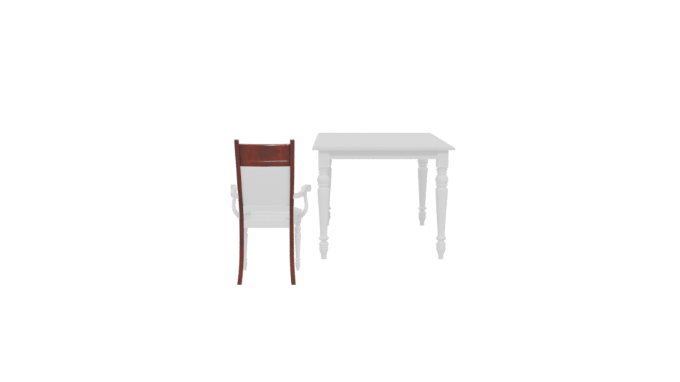 Elegant White Dining Table and Chair 3D Model - Professional 3D Model Render 5