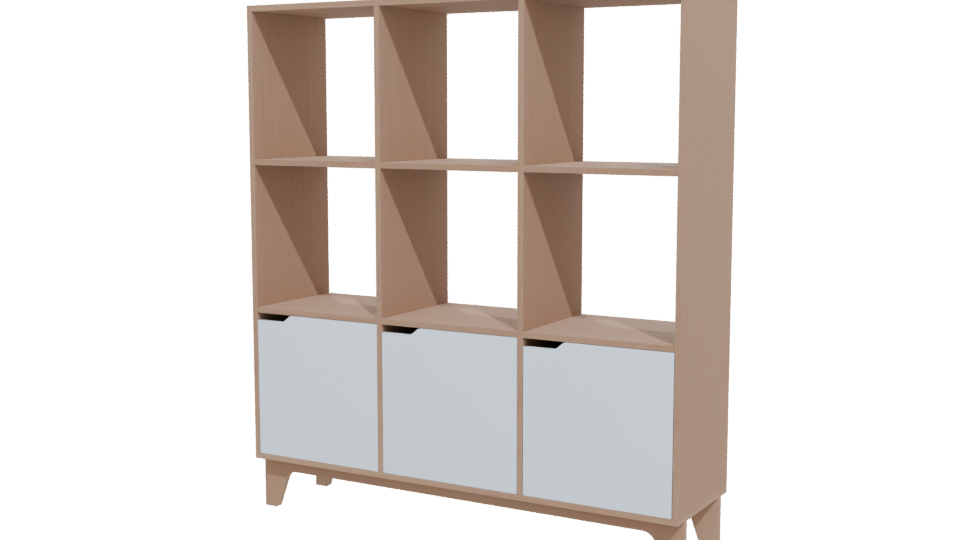Minimalist Wooden Bookshelf 3D - Professional 3D Model Render 12
