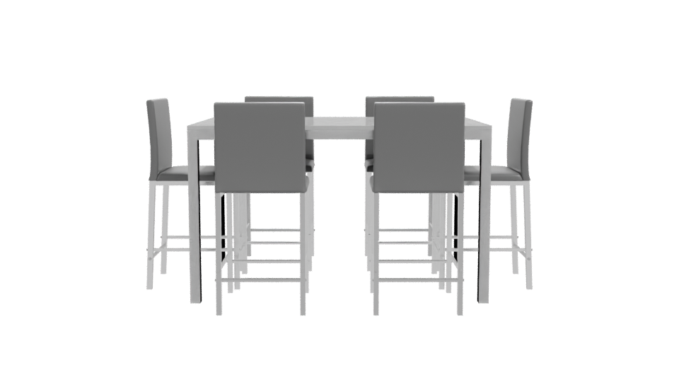 Stylish Modern Dining Table Set - Professional 3D Model Render 11