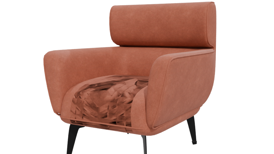 Contemporary Fabric Lounge Chair 3D - Professional 3D Model Render 12