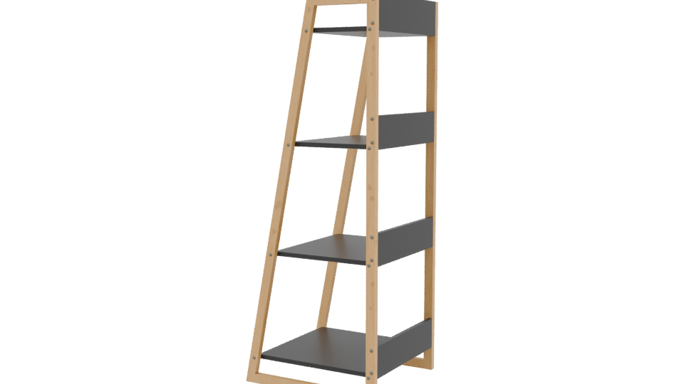 Minimalist Wooden Shelf 3D Model - Professional 3D Model Render 3