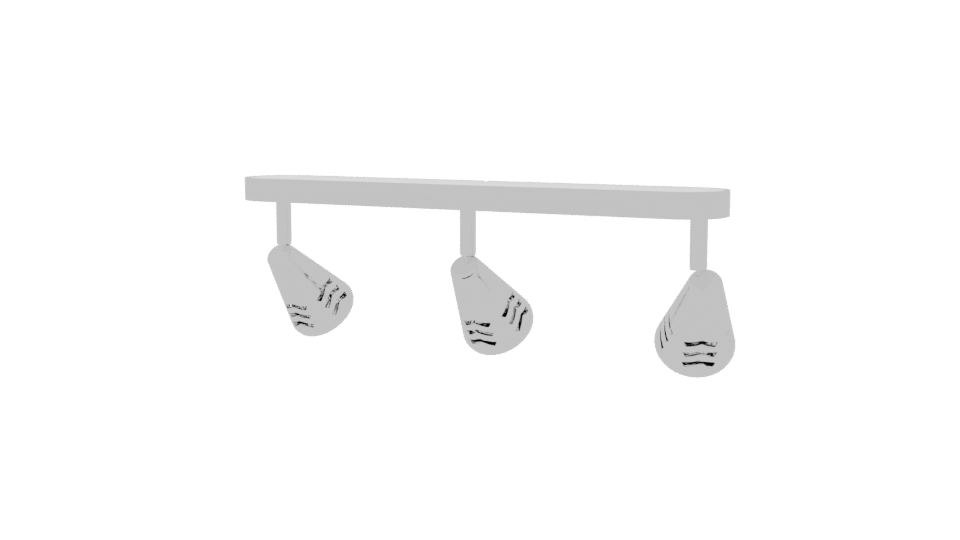 Sleek Modern Triple Track Lighting Fixture 3D Model - Professional 3D Model Render 6