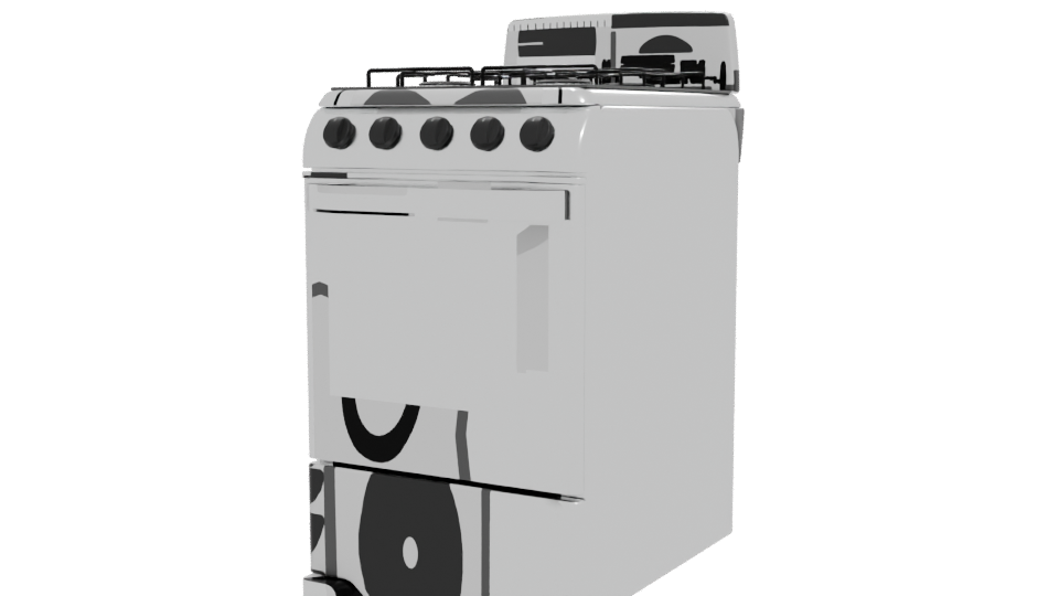 Stylish Gas Range Stove Model - Professional 3D Model Render 12