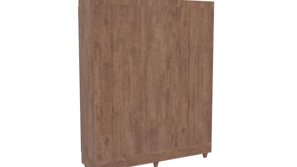 Stylish Wooden Storage Cabinet Model - Professional 3D Model Render 4