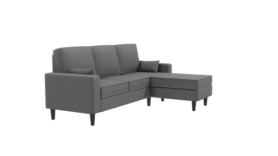 Contemporary Fabric Sectional Sofa 3D Model - Professional 3D Model Render 9