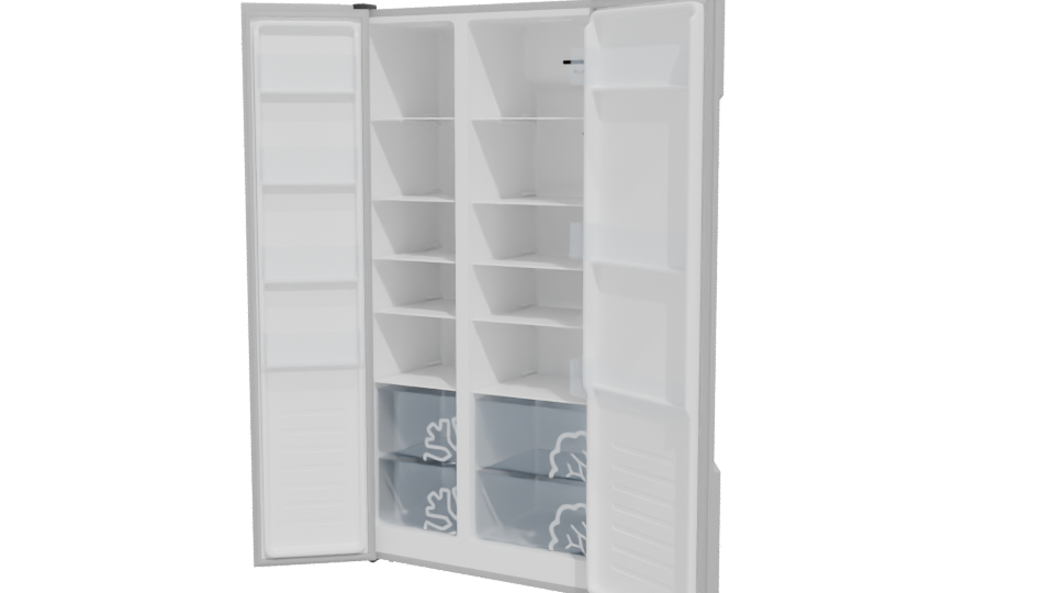 Double Door Refrigerator 3D Model - Professional 3D Model Render 12