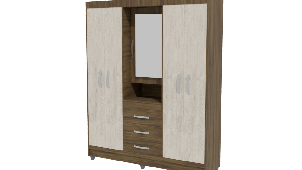 Modern Wood Storage Cabinet 3D - Professional 3D Model Render 12