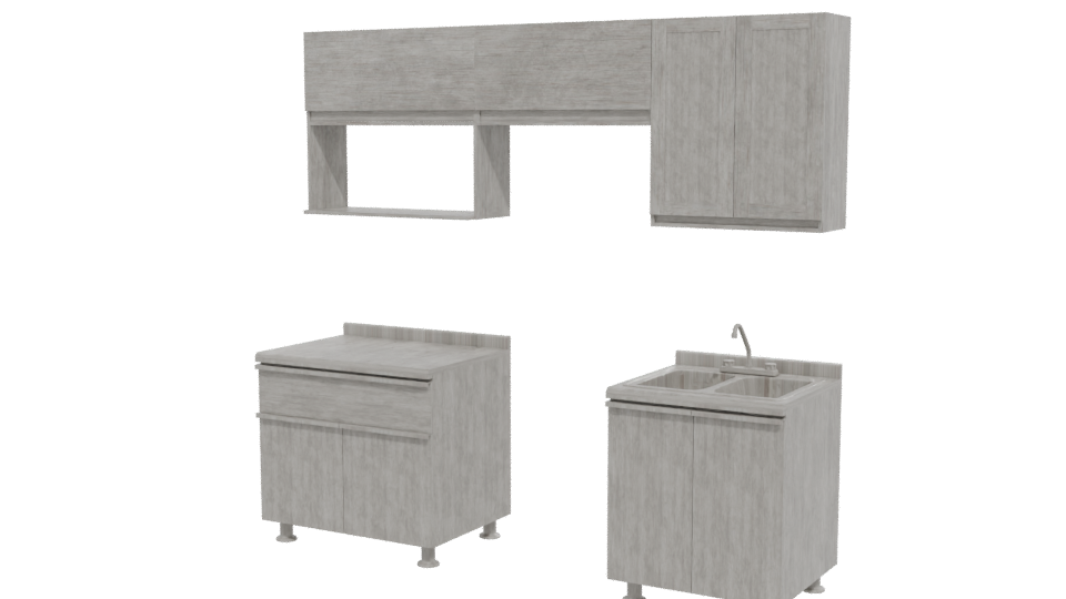 Stylish Kitchen Cabinet Set 3D - Professional 3D Model Render 12