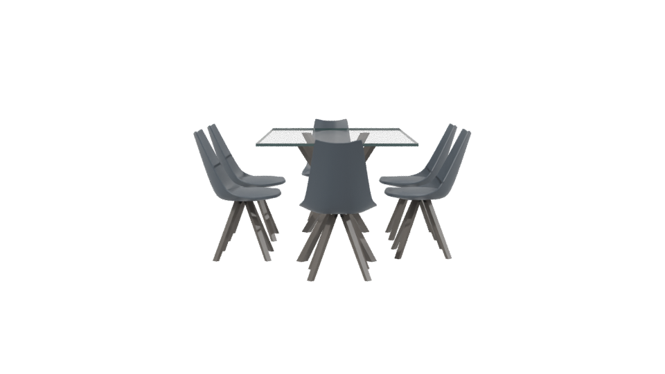Glass Dining Table Set 3D - Professional 3D Model Render 2