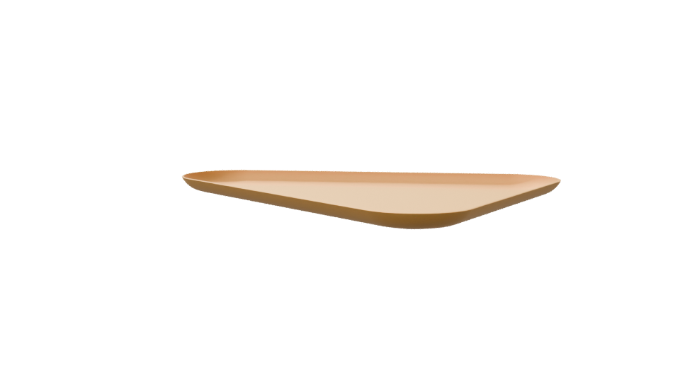 Stylish Golden Serving Tray 3D - Professional 3D Model Render 6