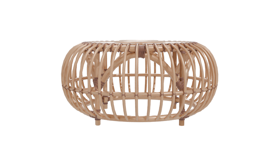 Stylish Rattan Coffee Table 3D - Professional 3D Model Render 11