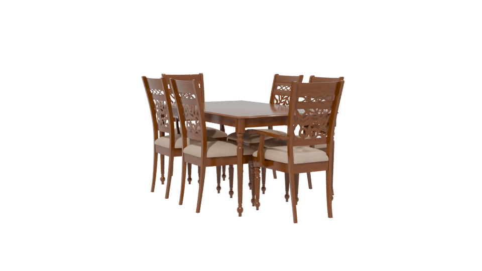 Elegant Wooden Dining Set 3D - Professional 3D Model Render 13