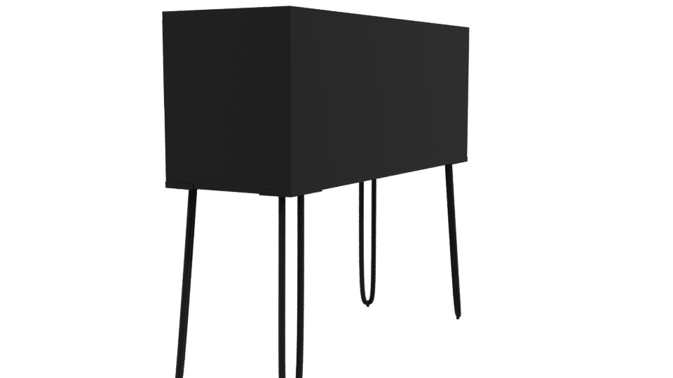 Vintage Wooden Storage Console 3D - Professional 3D Model Render 3