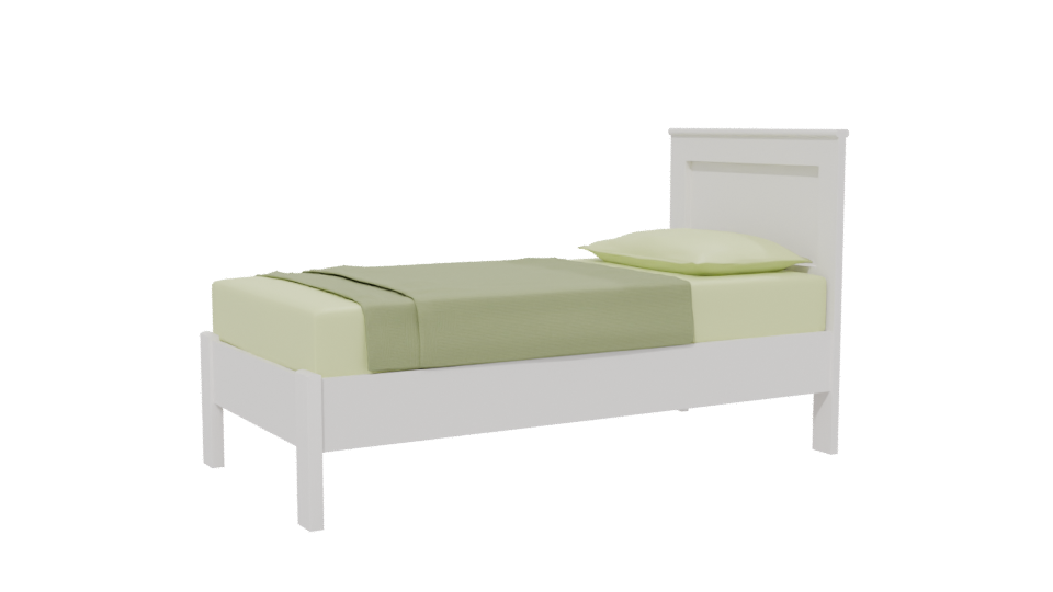 Minimalist Twin Bed 3D Model - Professional 3D Model Render 13