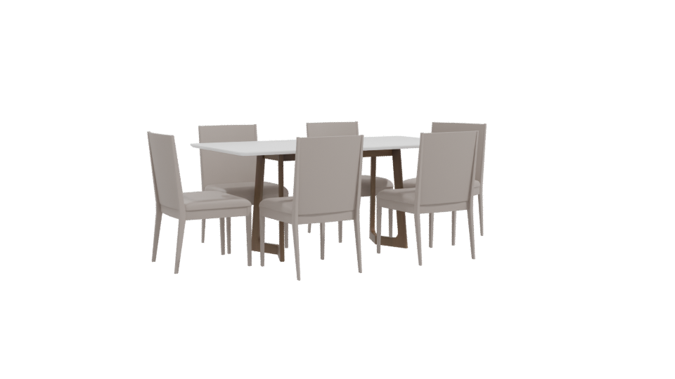 Stylish Wooden Dining Set 3D - Professional 3D Model Render 10